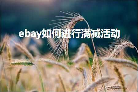 跨境电商知识:ebay如何进行满减活动